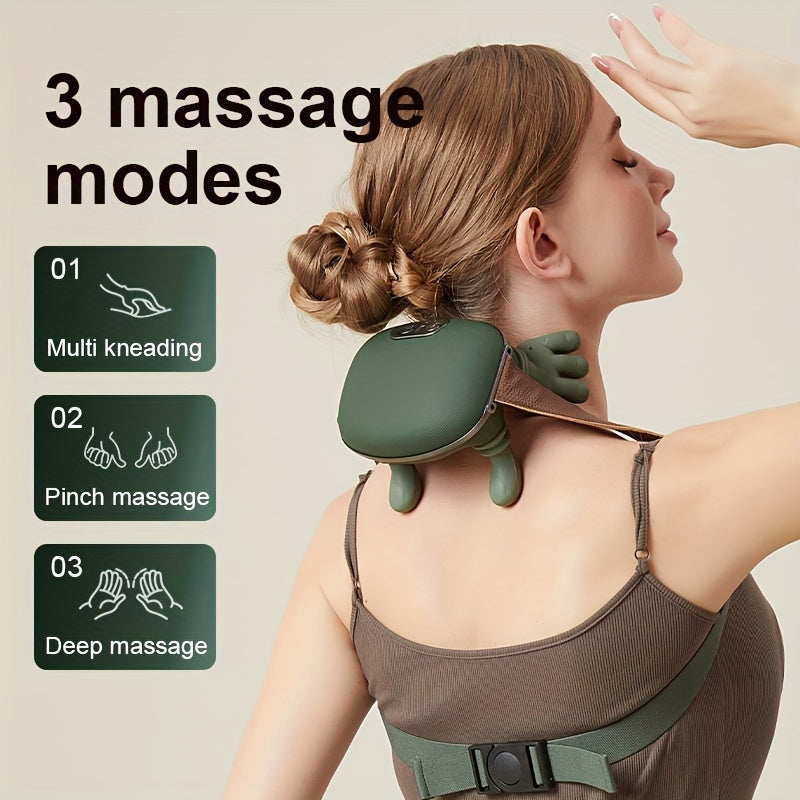 Electric Neck & Shoulder Massager with Heat & Vibration – Portable Relaxation Massage Device