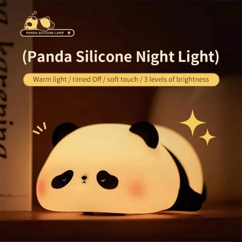 Panda Silicone Night Light – Cute LED Night Lamp with 3 Brightness Levels & Touch Control