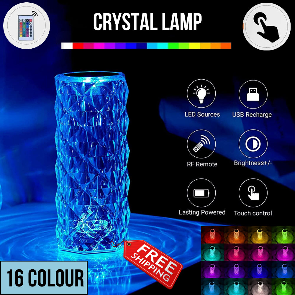 RGB Crystal LED Table Lamp with Remote Control – Decorative Mood Light