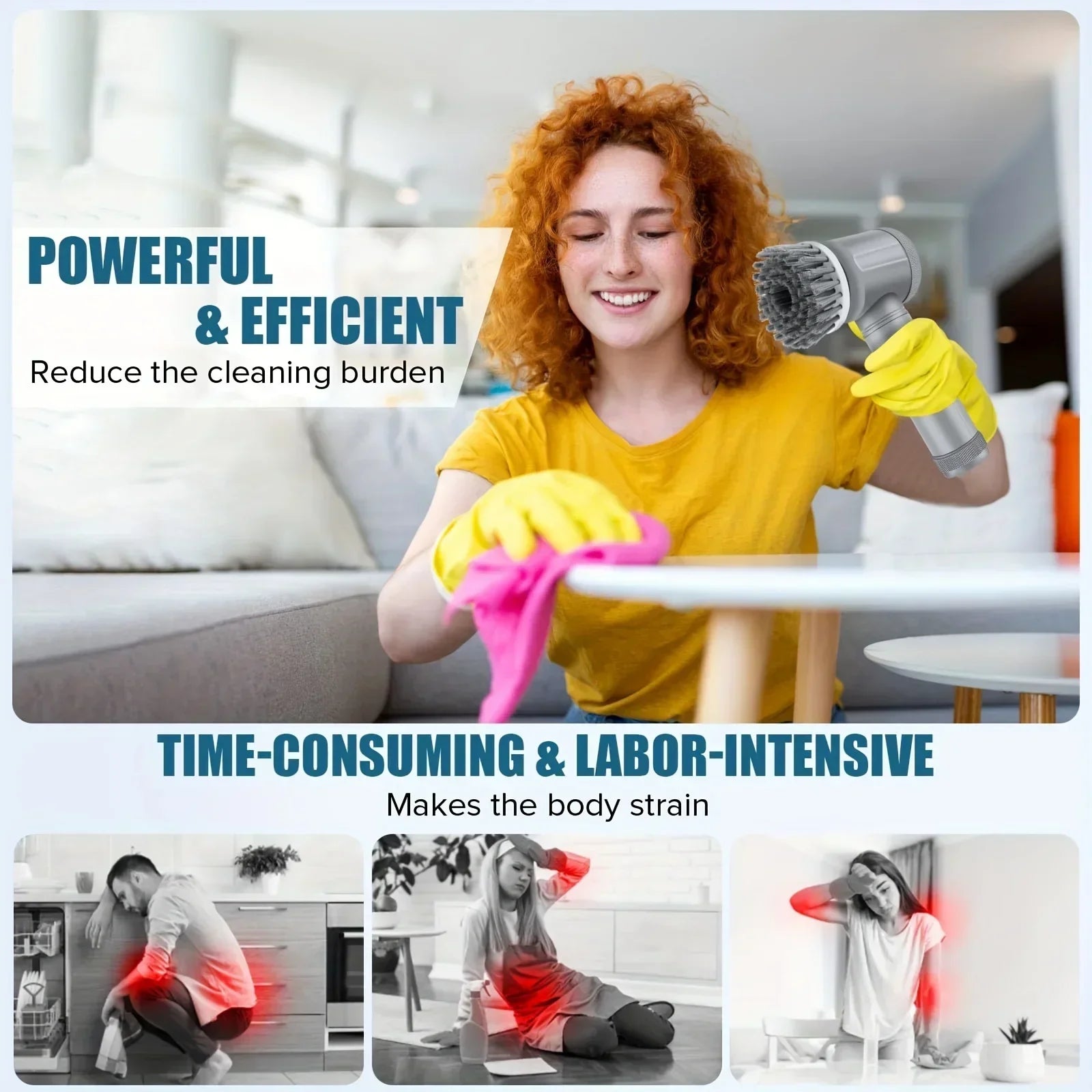 5-in-1 Electric Spin Scrubber | Cordless Rotating Cleaning Brush for Kitchen, Bathroom & Home