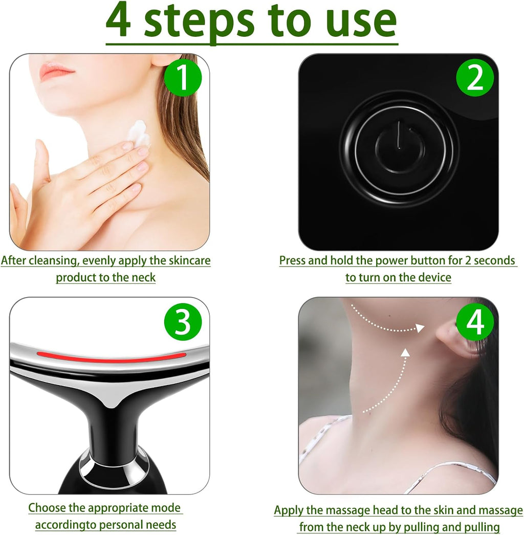 Electric Facial Massager & Skin Tightening Device – Face & Neck Beauty Massager with Heat Therapy