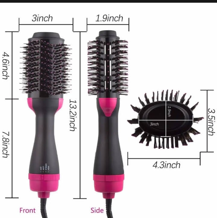 3-in-1 Hair Dryer, Straightener & Curler – Multi-Function Hot Air Brush Hair Styler