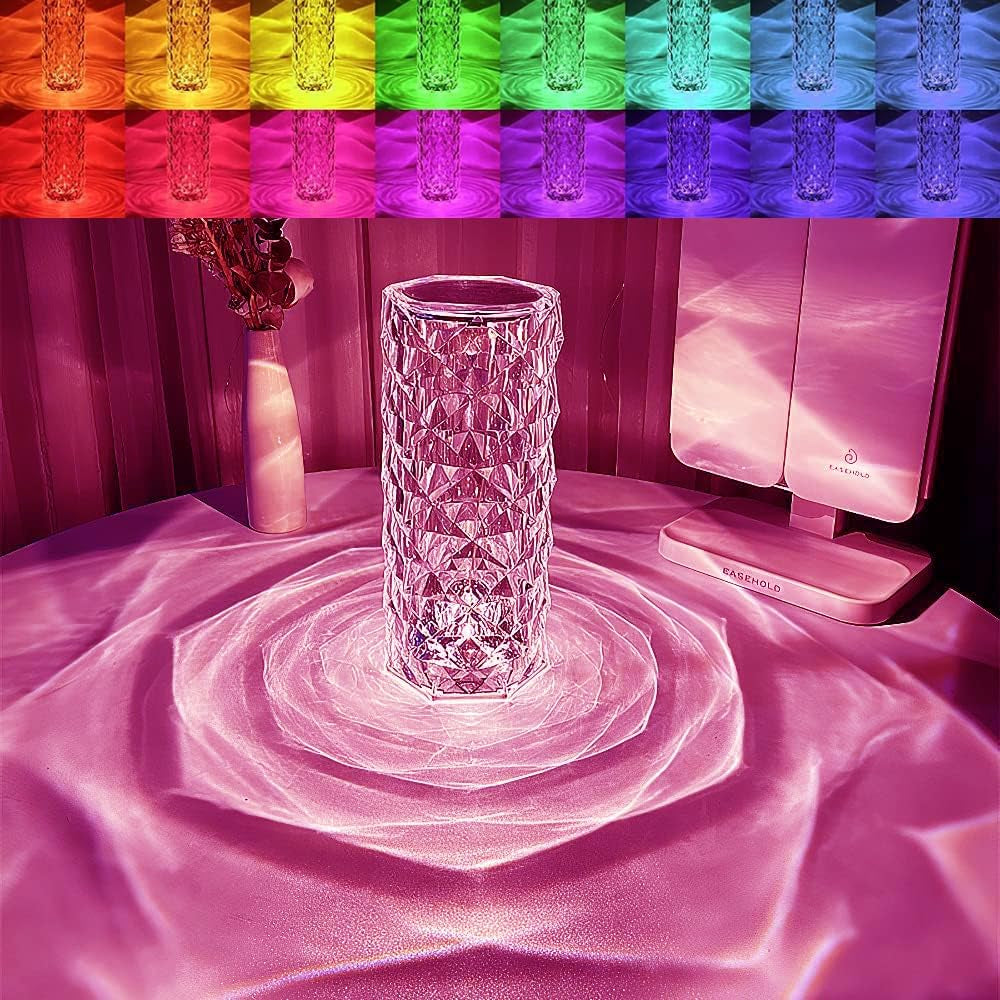 RGB Crystal LED Table Lamp with Remote Control – Decorative Mood Light