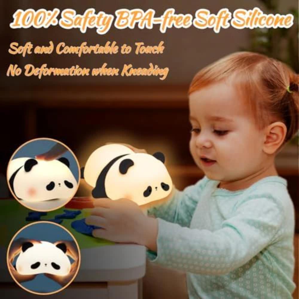Panda Silicone Night Light – Cute LED Night Lamp with 3 Brightness Levels & Touch Control