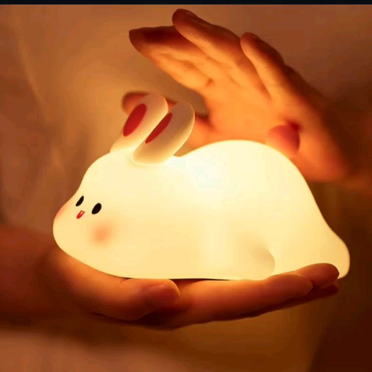Cute Bunny Night Light – Rechargeable LED Rabbit Lamp | Soft Warm Glow Bedside Lamp for Kids & Bedroom