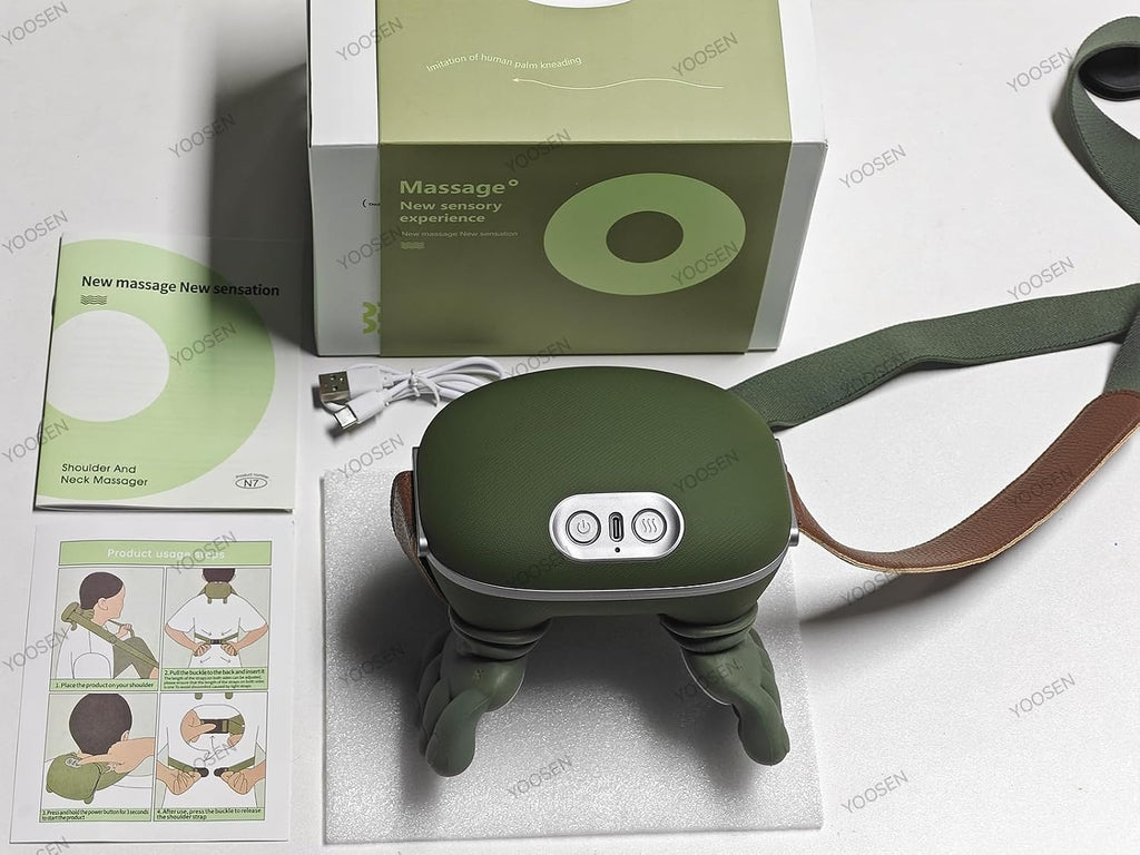 Electric Neck & Shoulder Massager with Heat & Vibration – Portable Relaxation Massage Device