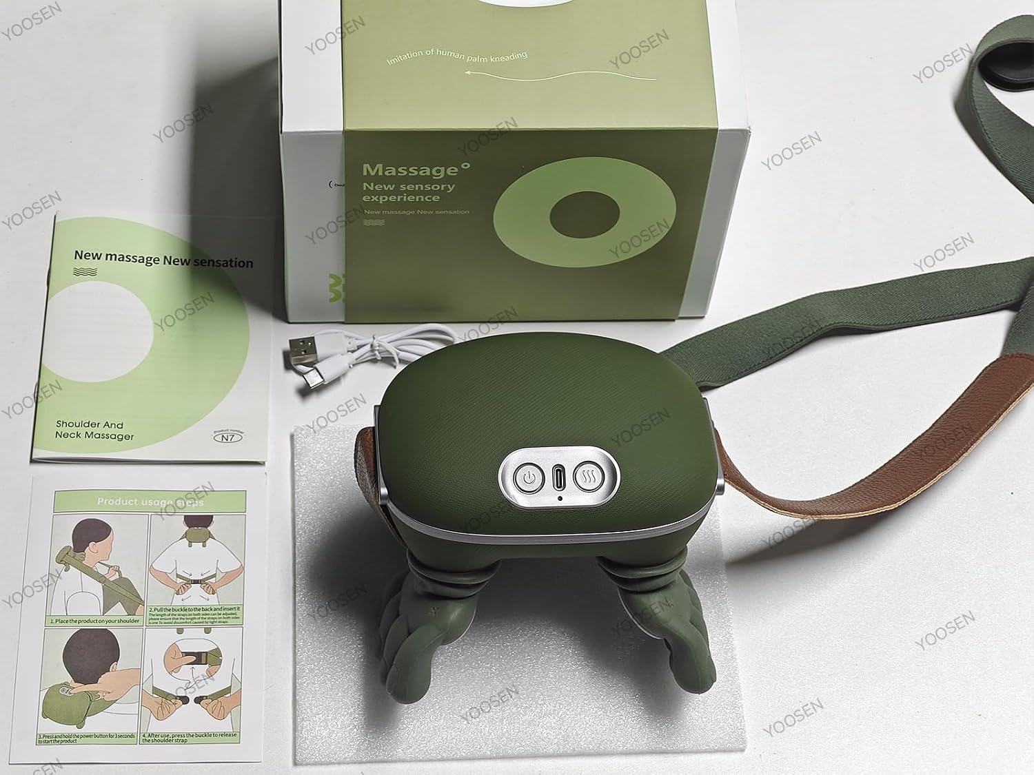 Electric Neck & Shoulder Massager with Heat & Vibration – Portable Relaxation Massage Device